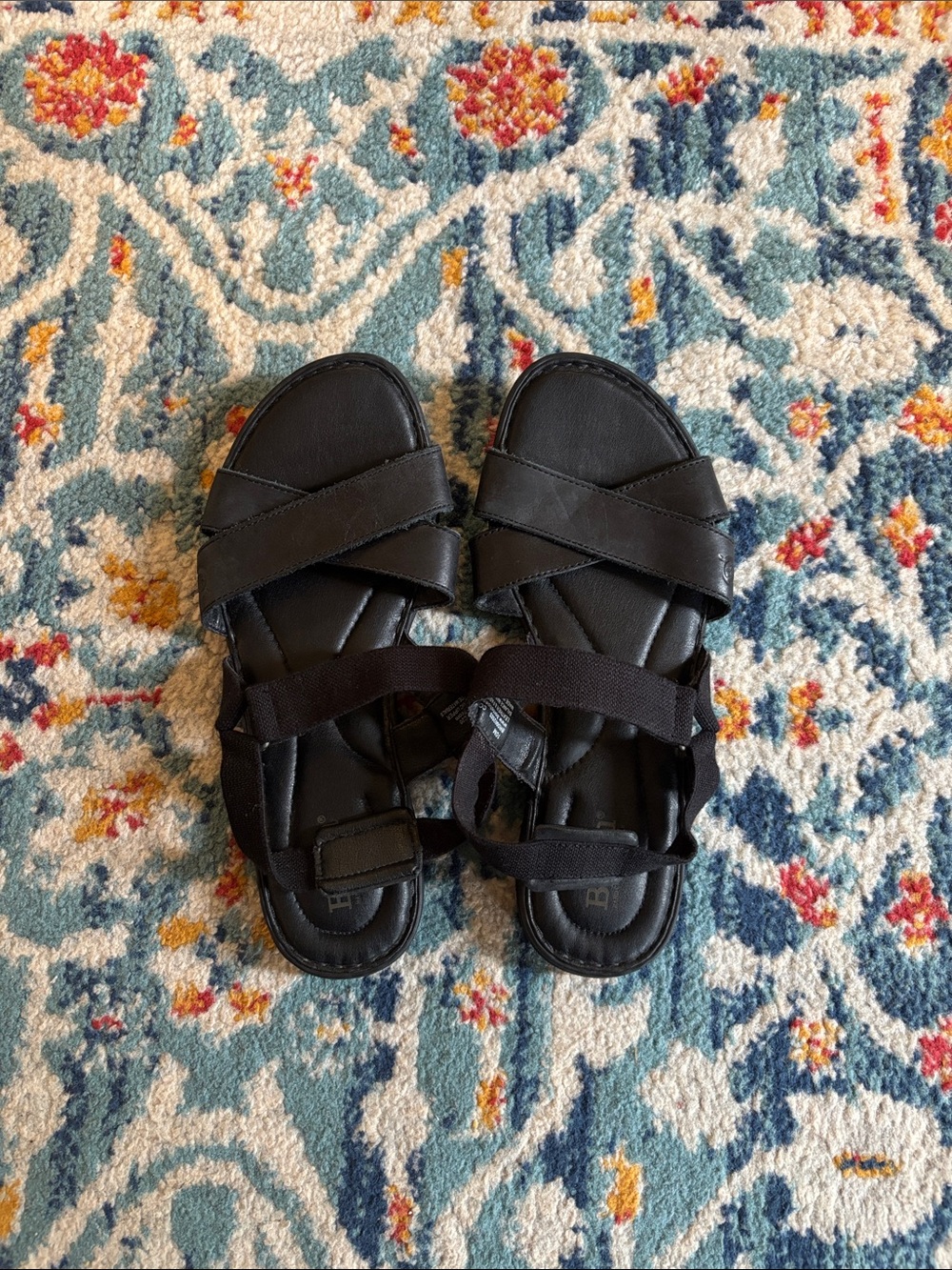 Born Black Strappy Casual Sandals